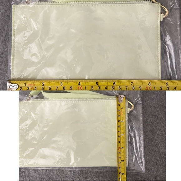 🆕 Burberry Cosmetic Pouch Converted Shoulder Bag with Wristlet Lime Green - Picture 13 of 13